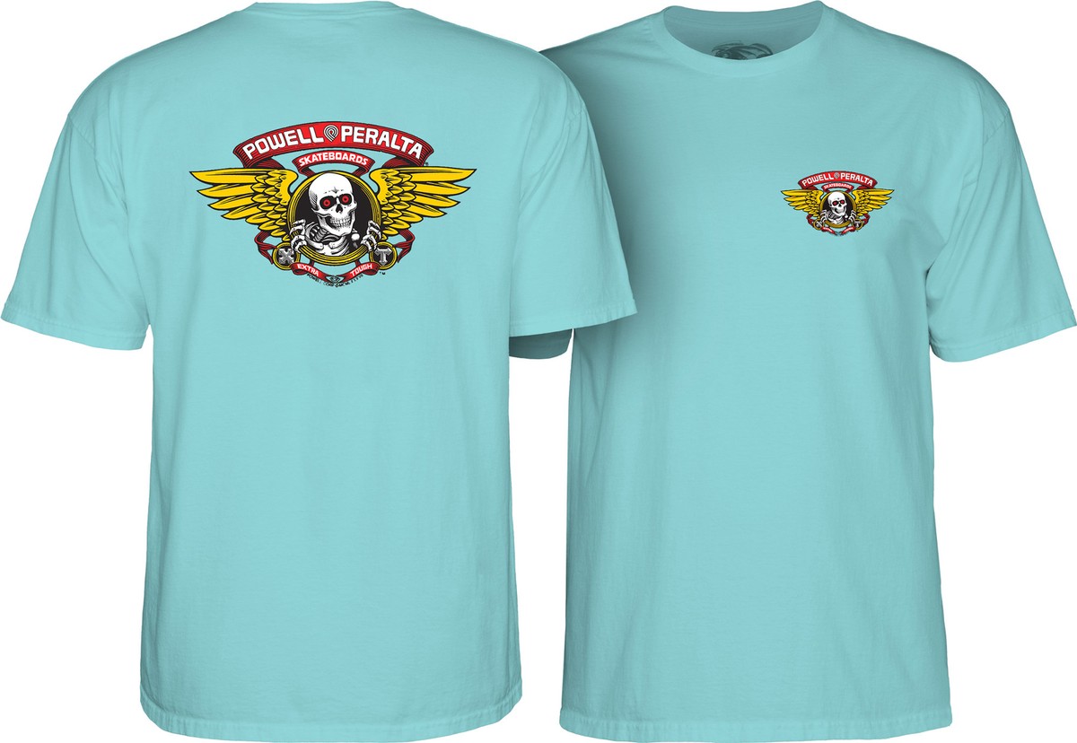 Powell Peralta WINGED RIPPER Skateboard T Shirt TEAL ICE | eBay