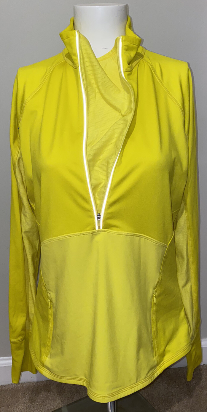 Athleta Medium Yellow Half Zip Pullover, Long Sle… - image 2