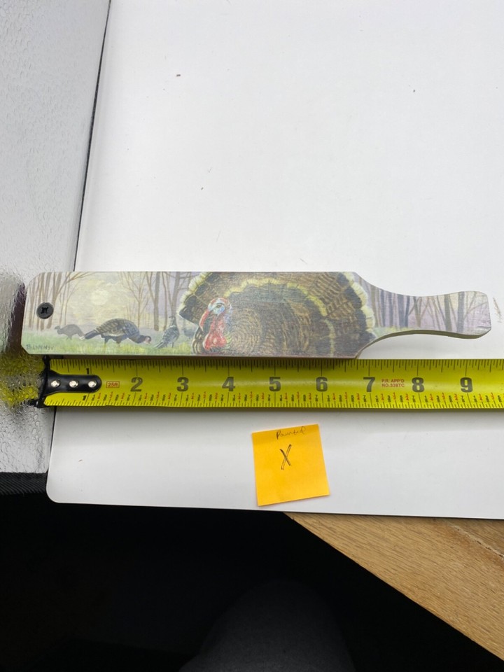 Wooden Amish Crafted Painted Lid Turkey Box Call Turkey Scene New