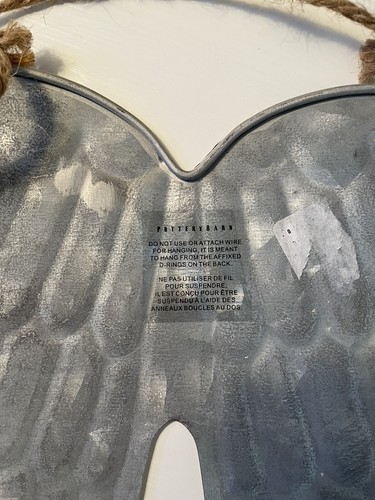 Pottery Barn 14” Galvanized Metal Angel Wings NWOT - Picture 3 of 3