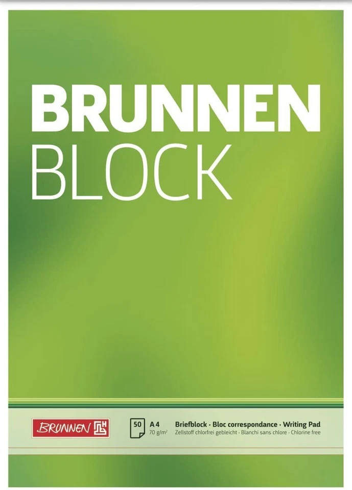 10x Brunnen 1052726 Briefblock / Schreibblock / Der Brunnen Block A4, blanko