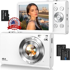 Cámara digital 4K para fotografía Cámara de vlogs con enfoque automático, 48MP