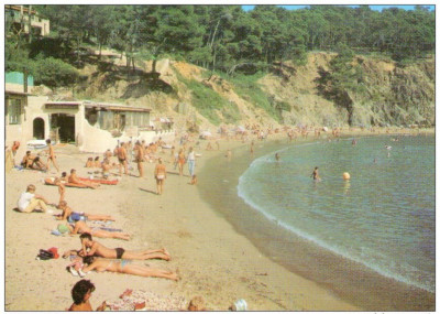 C27 DEPT 83 CPSM LE PRADET LA PLAGE DES BONETTES ANIME FRAUEN NACKTE BRÜSTE BRONZE