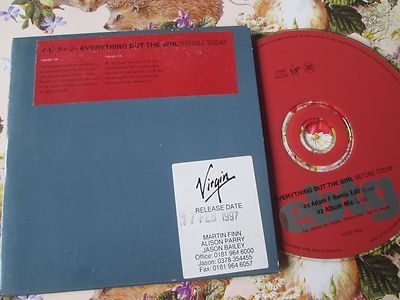 Everything But The Girl    Before Today Label: Virgin    VSCDJ 1624  CD Single