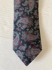 Giacomo Italia Men's Necktie Tie Silk Black Maroon Gray Paisley Made in USA