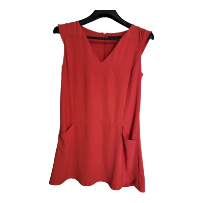  ZARA Dress Womens Size L BASIC orange SHORT  DROPWAIST  SUMMER