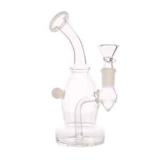 7" White Marble Premium Quality Glass Bong Water Pipe Hookah Tobacco  14MM Bowl