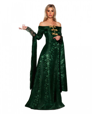 Grünes Renaissance Königin Kostümkleid für Damen für Fasching & Motto Party