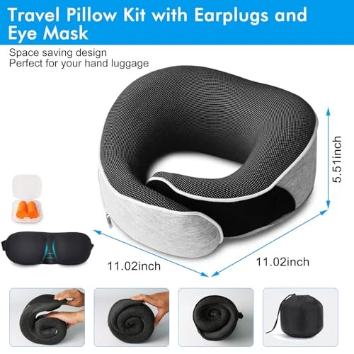 Ergonomic Memory Foam Travel Neck Pillow for Comfortable Journeys