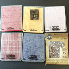 Holtz LOT of 6 Flourish Stitch Wood Music Alpha Embossing Folders Texture Fades