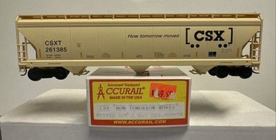 Accurail HO Scale CSX ''How Tomorrow Works'' ACF 3 Bay Covered Hopper Car #261385