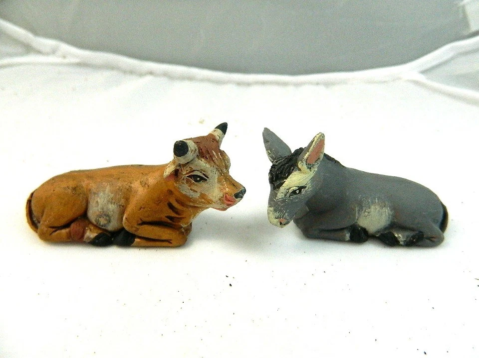 Natività 6Pz in Terracotta Cm7 con Vestiti Stoffa Sacra Famiglia Pastori Presepe - Immagine 4 di 4