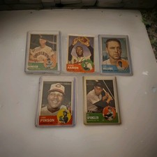 Lot Of 5 1963 Topps Baseball Cards Low Grade