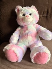 Build-A-Bear Workshop Pastel Swirl Kitty Retired Medium Stuffed Animal Multicol  
