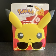 Pok mon Pikachu Novelty Girls' Sunglasses Yellow Frame Black Lenses Cartoon