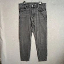 Cos Mens Size 33 x 32 Mid-Rise Tapered Leg Jeans Gray 100% Cotton Regular Fit