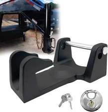 Black Gooseneck Trailer Lock w/ key lock for RVs Livestock Haulers Trailers