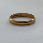 Old Vintage 9ct Gold Wedding Band Ring Size k1,2
