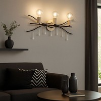 Wandlampe Wandleuchte Schlafzimmerlampe Glas 3 Flammig Flurleuchte Naturfarben