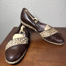 Vintage Miss Maud Frizon 38-1/2 - 8 Leather Leopard Flat Shoes