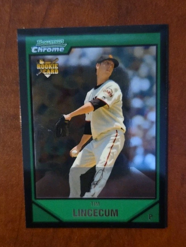 Tim Lincecum 2007 Bowman Chrome ROOKIE #217 Giants CY YOUNG World Series Legend