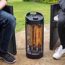 Image of Rotating Outdoor Garden Heater Carbon Fibre 1200W Tabletop Floor Standing Heat