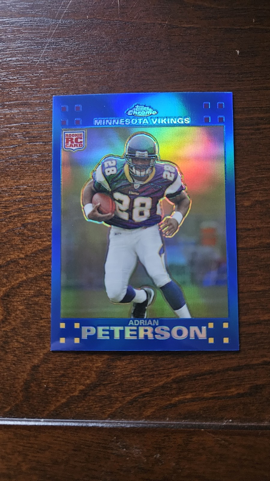 2007 Topps Chrome Blue Refractor Adrian Peterson RC Rookie Vikings