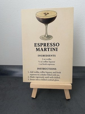 Postcard Theme Card, Espresso Martini, Recipe, Cocktail, Drinking, Art