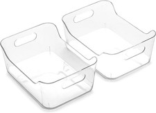 the SOHO Collection Plastic Storage Bins, X-Small - 2 Pack, Clear Pantry and