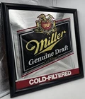 Miller Genuine Draft Cold Filtered Beer Vintage Advertising Mirror Bar Sign 18”