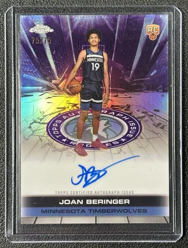 JOAN BERINGER 2025-26 TOPPS CHROME AUTO ISSUE ROOKIE PURPLE REFRACTOR RC 75/75