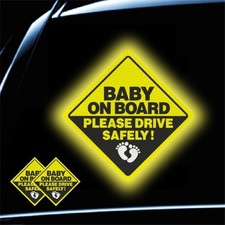 2Pack On Board Sticker for Cars- Please Drive Safely High Intensity Reflective W