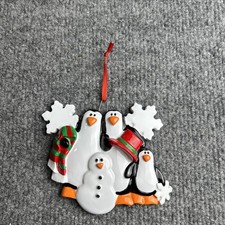 Christmas Holiday Ornament Penguin Family Of Three Can Be Personalized New