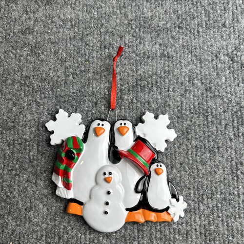 Christmas Holiday Ornament Penguin Family Of Three Can Be Personalized ...
