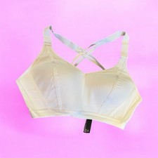 VS Victorias Secret 36DD Maximum Support Strappy Back White Sport Bra EUC