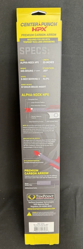 TenPoint CenterPunch HPX Premium 20" Carbon Arrow 6 Pack New - Image 2 of 2