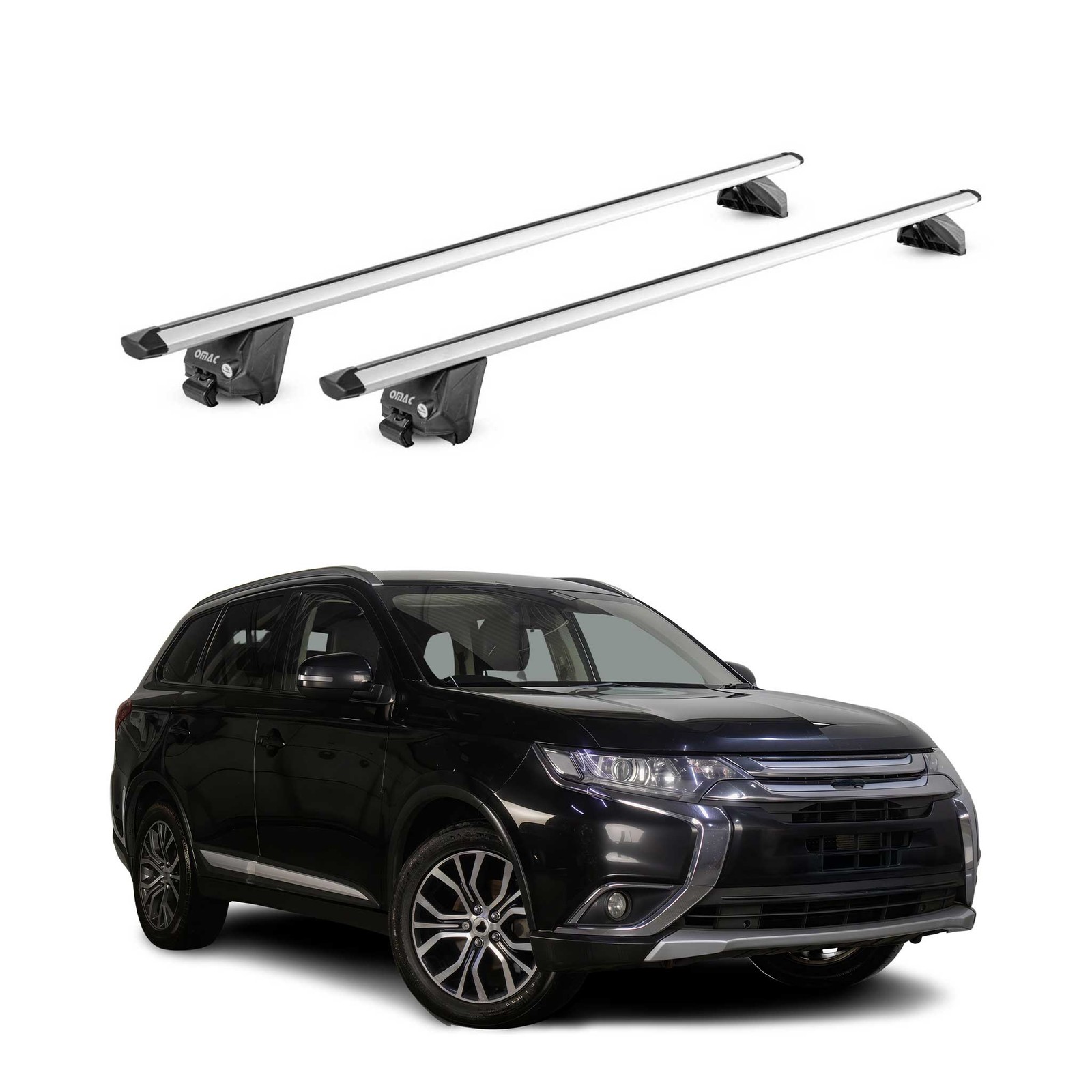 Barres de toit Outlander III alu aérodynamiques et silencieuses
