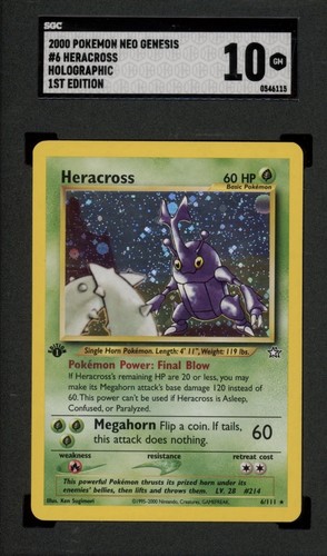Heracross (1st Edition) graded SGC 10 for sale on eBay