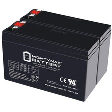 Mighty Max 12V, 6.5Ah, AGM, F2 Terminal, Battery Replaces Ses BT6.5-12 - 2 Pack