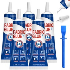 5x60ML Fabric Glue for Clothing Permanent Washable, Liquid Stitch Fabric