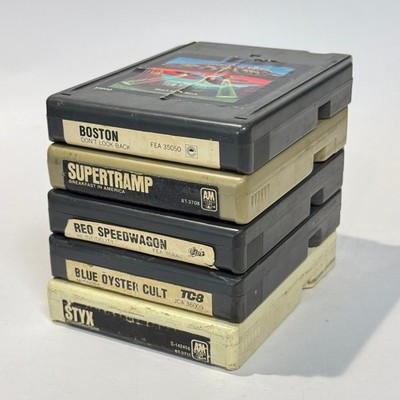 Rock 8 Track Tape Lot Styx Boston Supertramp Blue Oyster Cult REO Speedwagon