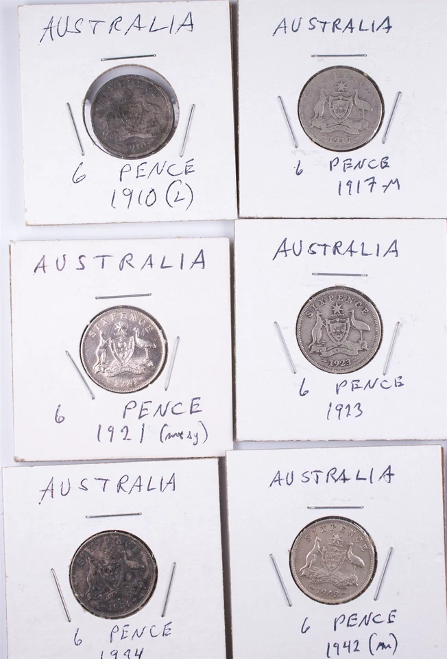 Silver 1910-1955 Australia 6 Pence Lot of 12 - Image 2 of 4