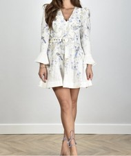 NEW W/TAGS Zimmermann Natura Belted Linen Mini Dress Size 4 AU 16 US 12 RARE 