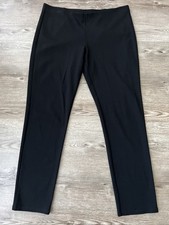Eileen Fisher Washable Knit Pants Black Slim Full Length Womens Petite Large