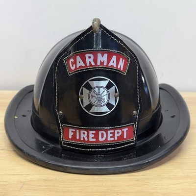 Vintage Cairns & Bros Leather Fire Helmet Carman Fire Dept No Liner