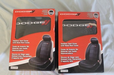  PAIR Plasticolor Dodge Sideless Seat Covers with matching headrest covers