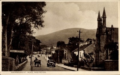 Ak Rostrevor County Down Irland, Warrenpoint Road,  Motor for... - 5081530