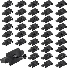 50 Pcs Hidden Fasteners Clips for Decks - Black Nylon Plastic T-Clips with Metal