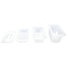 GN Behälter 1/4 65,100,150 mm aus Polypropylen Transparent, GN Deckel