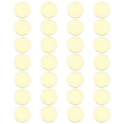 18Pcs 25mm Blank Round Solid Brass Tags with Hole Stamping Tag for DIY Projects